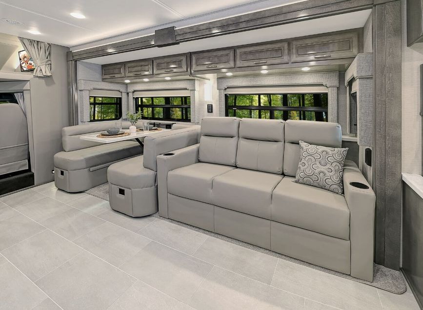 Couch and dinette in the 2025 Renegade Verona LE