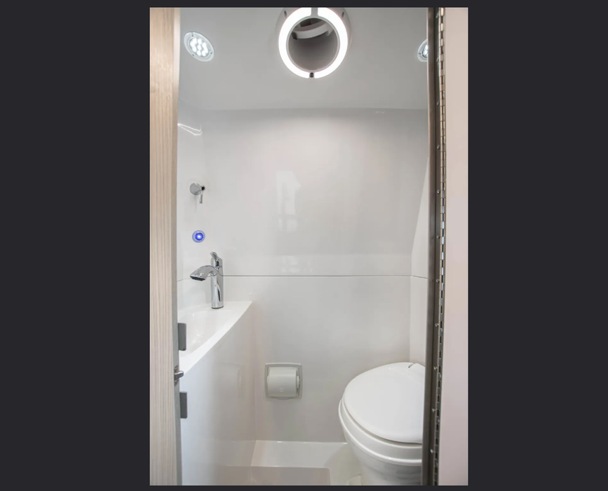 Inside of the full bathroom inside the 2025 Tiffin GT1 