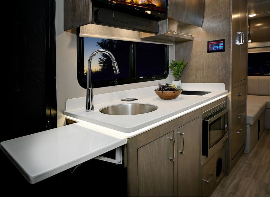 Inside image of the kitchen and sink inside the 2025 Renegade Vienna