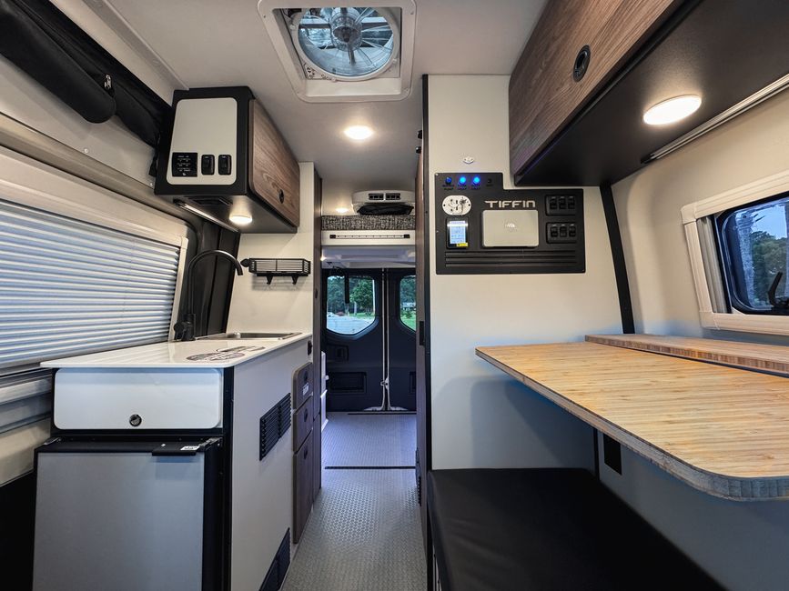 Adventure bench and galley in the Tiffin GH1