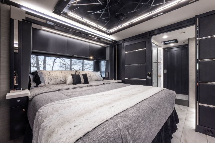 Interior image of the 2025 Tiffin Zephyr bed