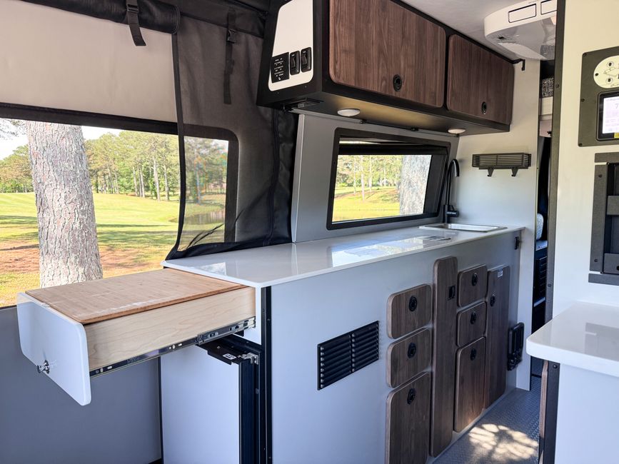 Interior view of the Tiffin GH2&#039;s kitchen