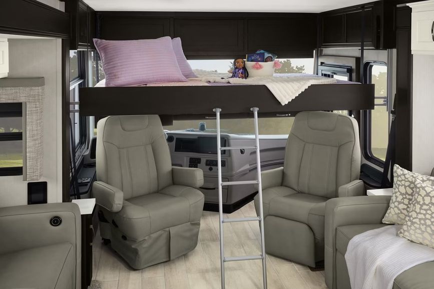 Image of two chairs and an overhead bunk inside the 2027 Newmar Northern Star