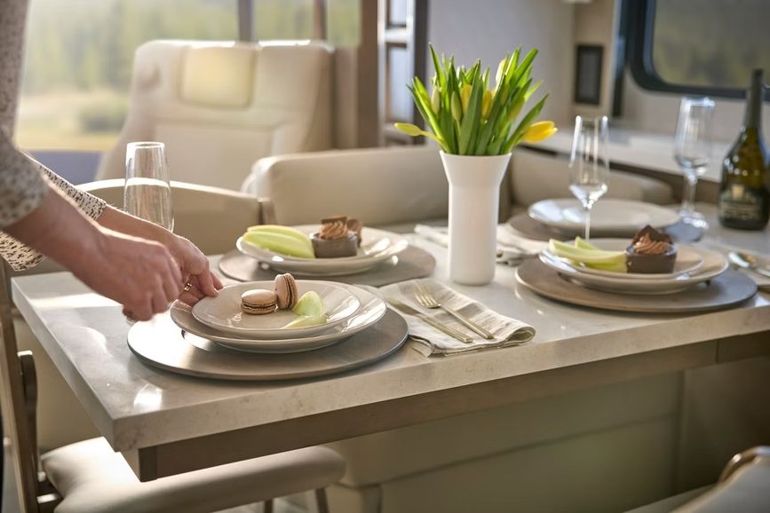 2027 Newmar Mountain Aire kitchen table