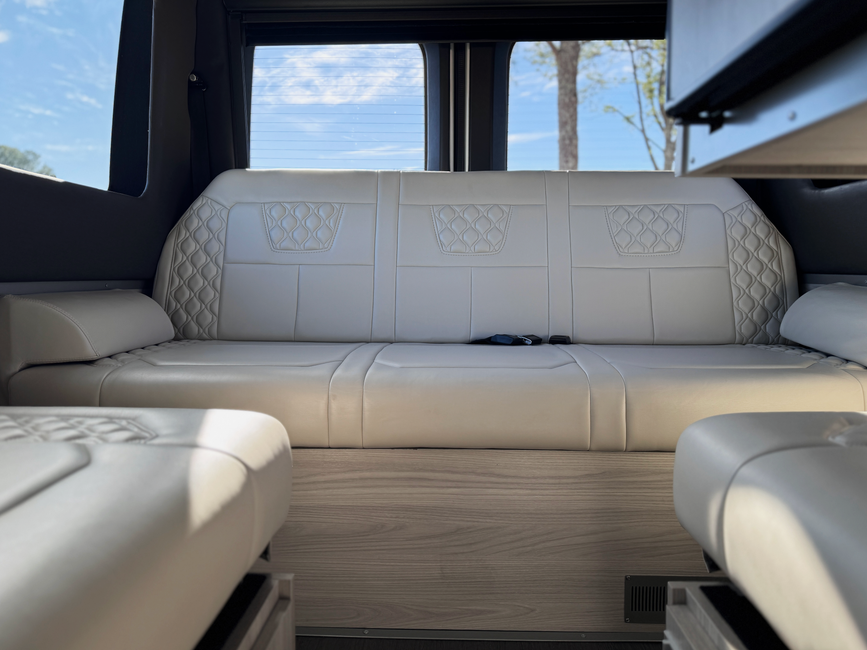 Bench seating inside the GT1