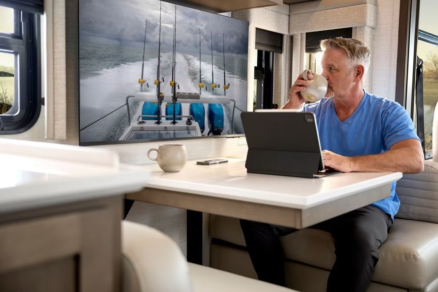 Kitchen table inside the 2027 Newmar Bay Star