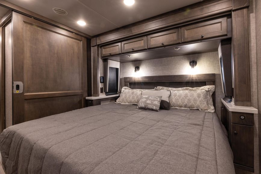 Main bedroom inside the Open Road Allegro