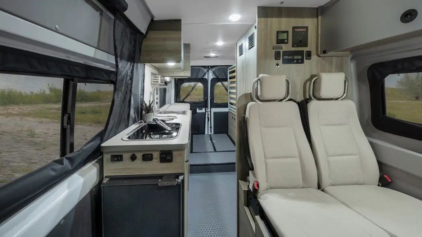 Flexible seating aboard the Winnebago Solis