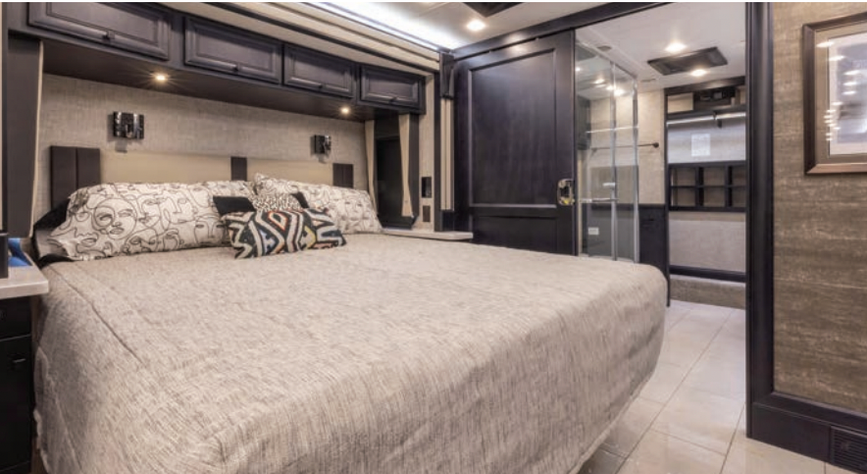 Bed inside the 2025 Tiffin Allegro Bus