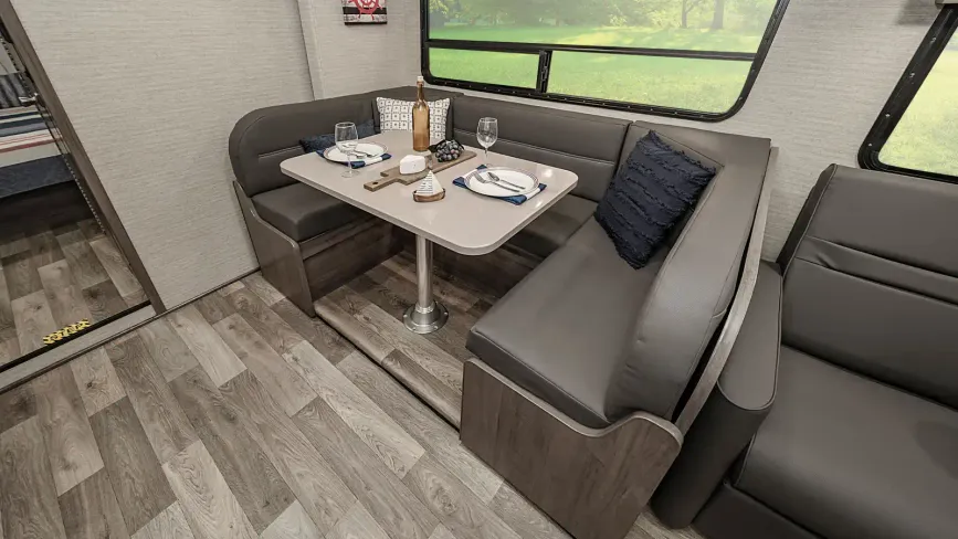 Dinette inside the Winnebago Spirit