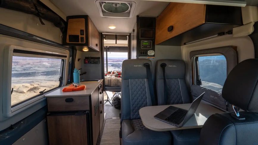 Front to back view inside the Winnebago Revel