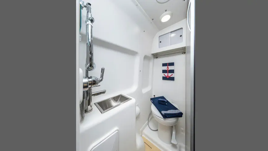 Shower aboard the Travato
