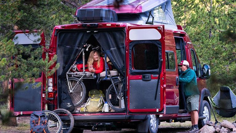 Couple enjoying their RV with RV gear