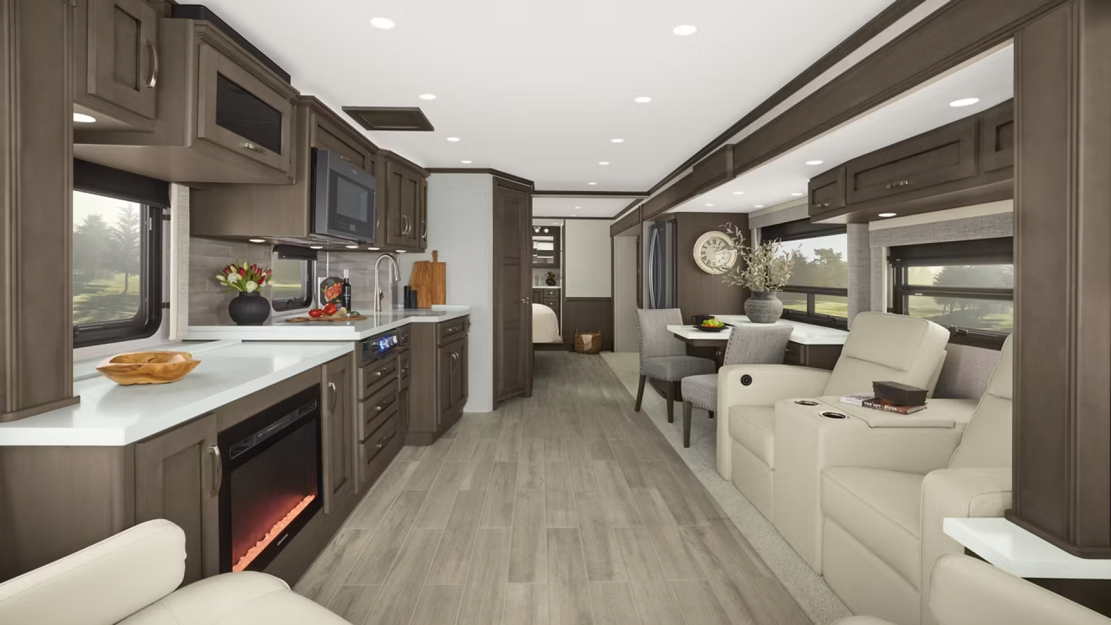 Front to back view inside a large RV