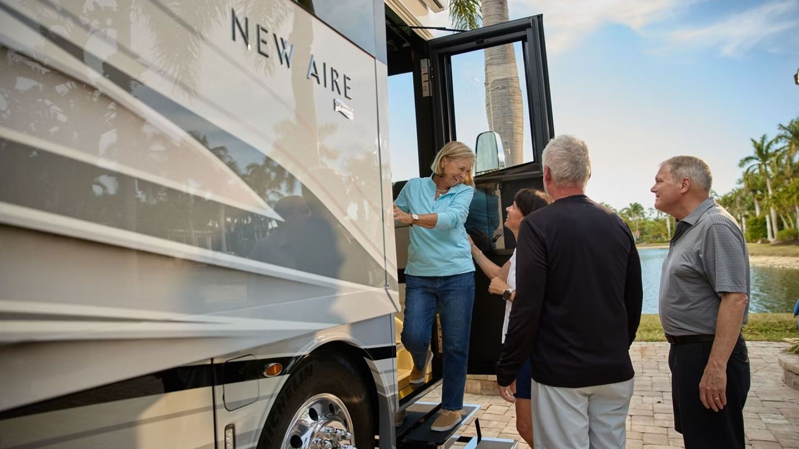 Group of people outside the 2027 Newmar New Aire