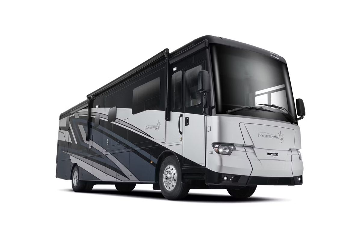 Front view of a Class A RV