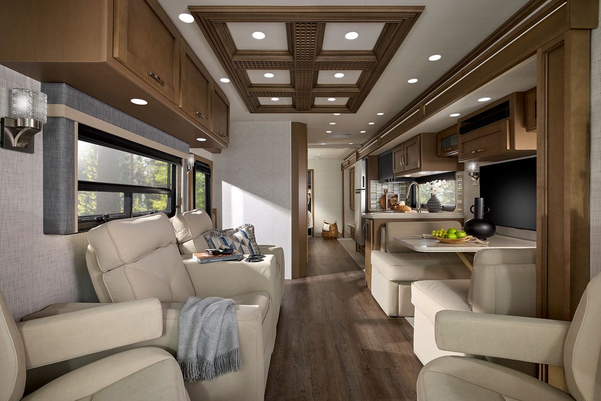 2026 Canyon Star living area from the front to the back