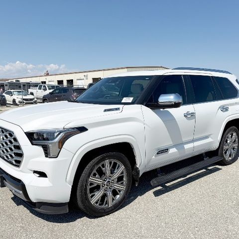 White 2024 Toyota Sequoia front quarter photo