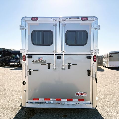 Rear of a Cimarron Norstar Warmblood 2+1 Horse Trailer