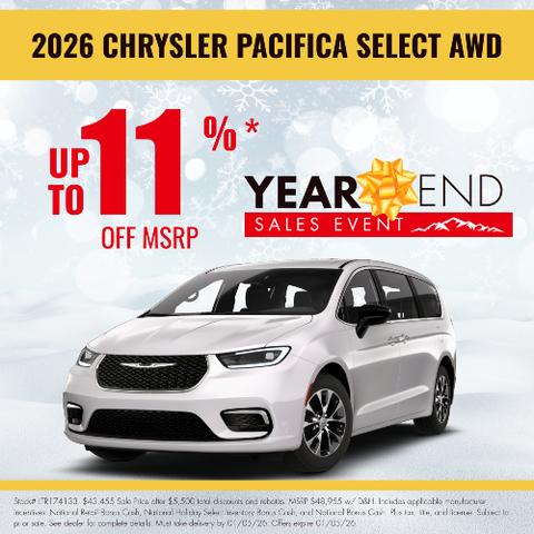 Save $5,500 on 2026 Chrysler Pacifica Select AWD