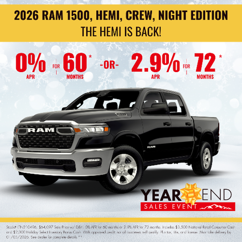 2026 RAM 1500 Year End Deals