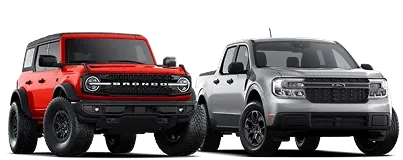 A ford bronco and an F-150 side by side