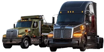 Two trucks side by side