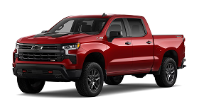 A red Chevy Silverado pickup