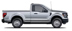 A gray Ford pickup F150