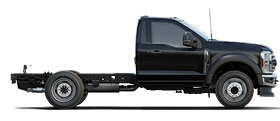 A black Ford F-600